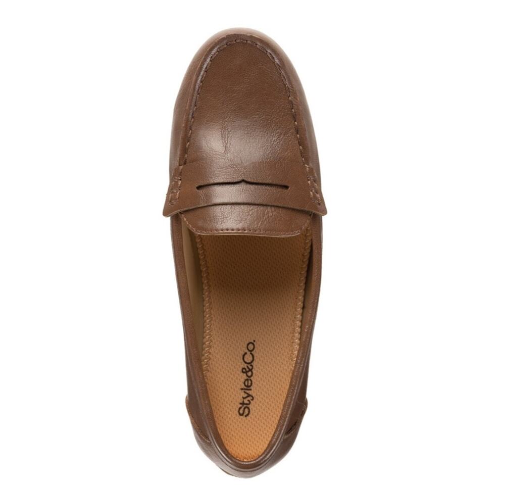 NWOB Style & Co Women's Serafinaa Driver Penny Loafers Brown 6.5